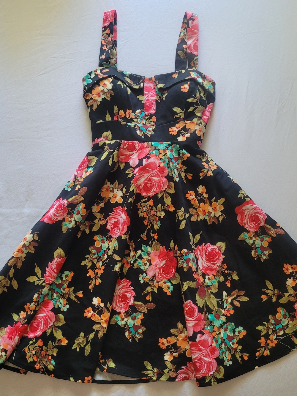 Eva Rose Made in USA Swing Dress, chic retro silhouette, stretch cotton, Size S